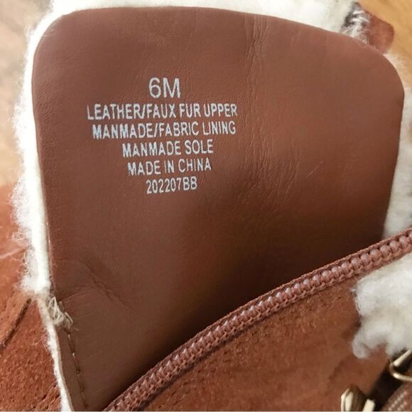 GIANNI BINI Suede Lug Sole Platform Hiking‎ Bootie Lace Up Brown Size 6 New - Picture 8 of 11